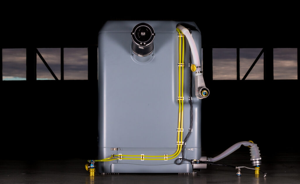 BAM H145 Auxiliary Fuel Tank System, carbon-fibre fuel cell with transfer and refuelling lines